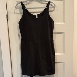 Scoop Neck Black Mini Dress - Unbranded